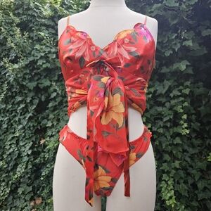 Vintage Victorias secret teddy set with matching panties